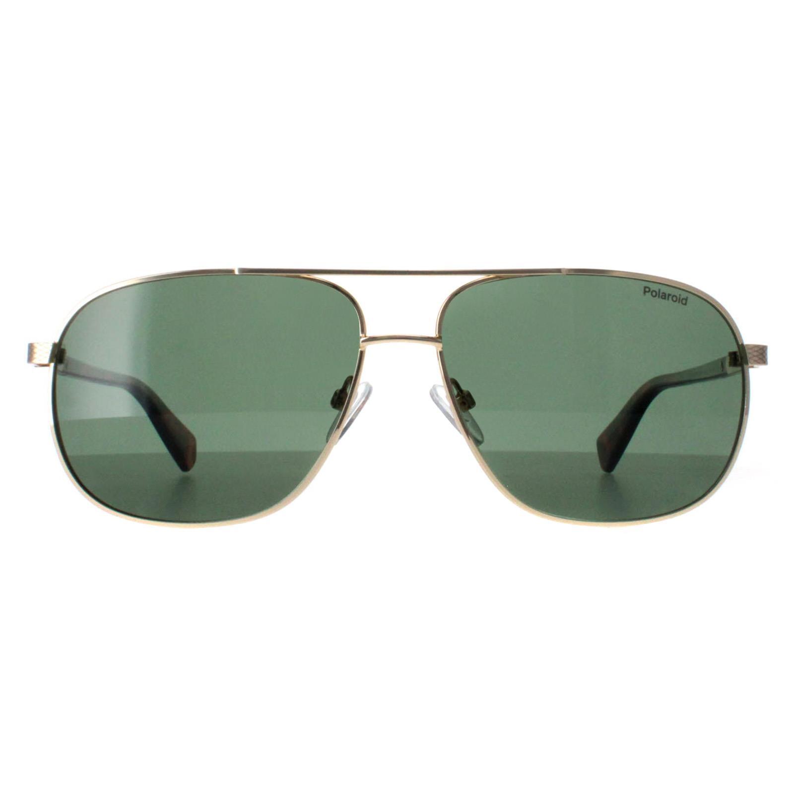 Polaroid Aviator Mens Gold Green Polarized PLD 2074/S/X