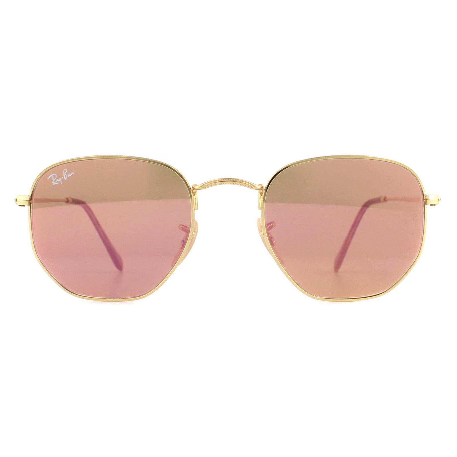 Ray-Ban Square Mens Gold Copper Flash Mirror Sunglasses
