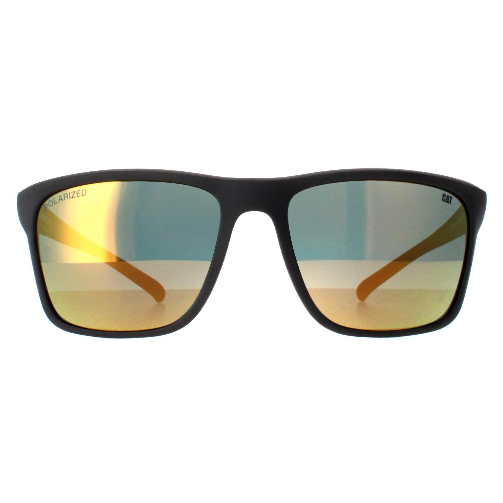 Caterpillar Rectangle Mens Matte Grey Orange Polarized CTS-8012