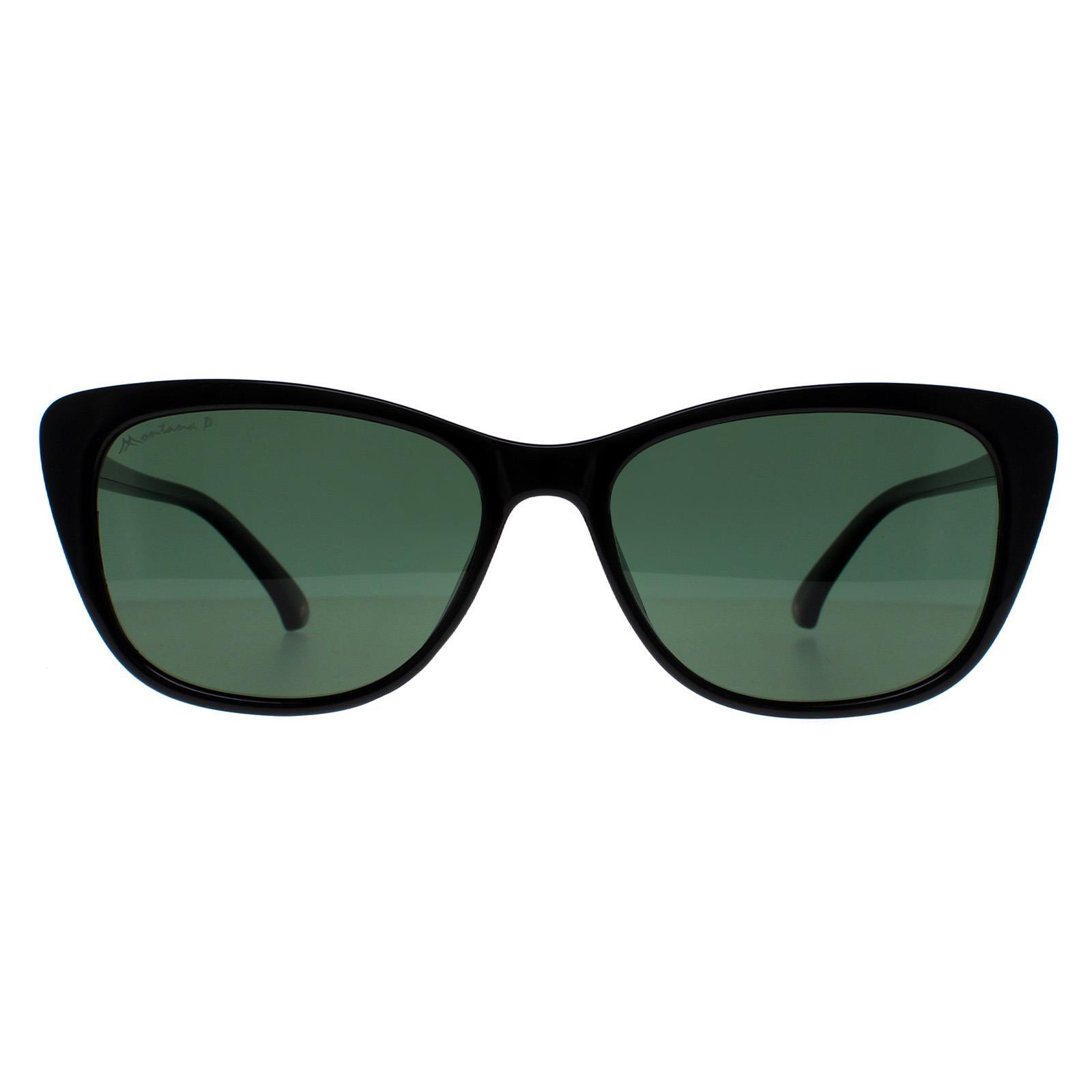 Montana Cat Eye Womens Black G15 Green Polarized MP42