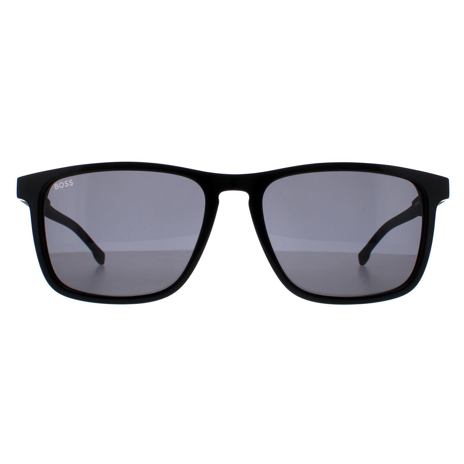 Hugo Boss Square Mens Black Grey Blue Sunglasses