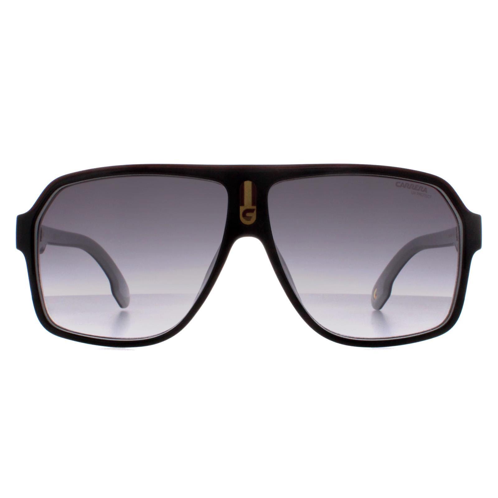 Carrera Aviator Unisex Black White Dark Grey Gradient Sunglasses