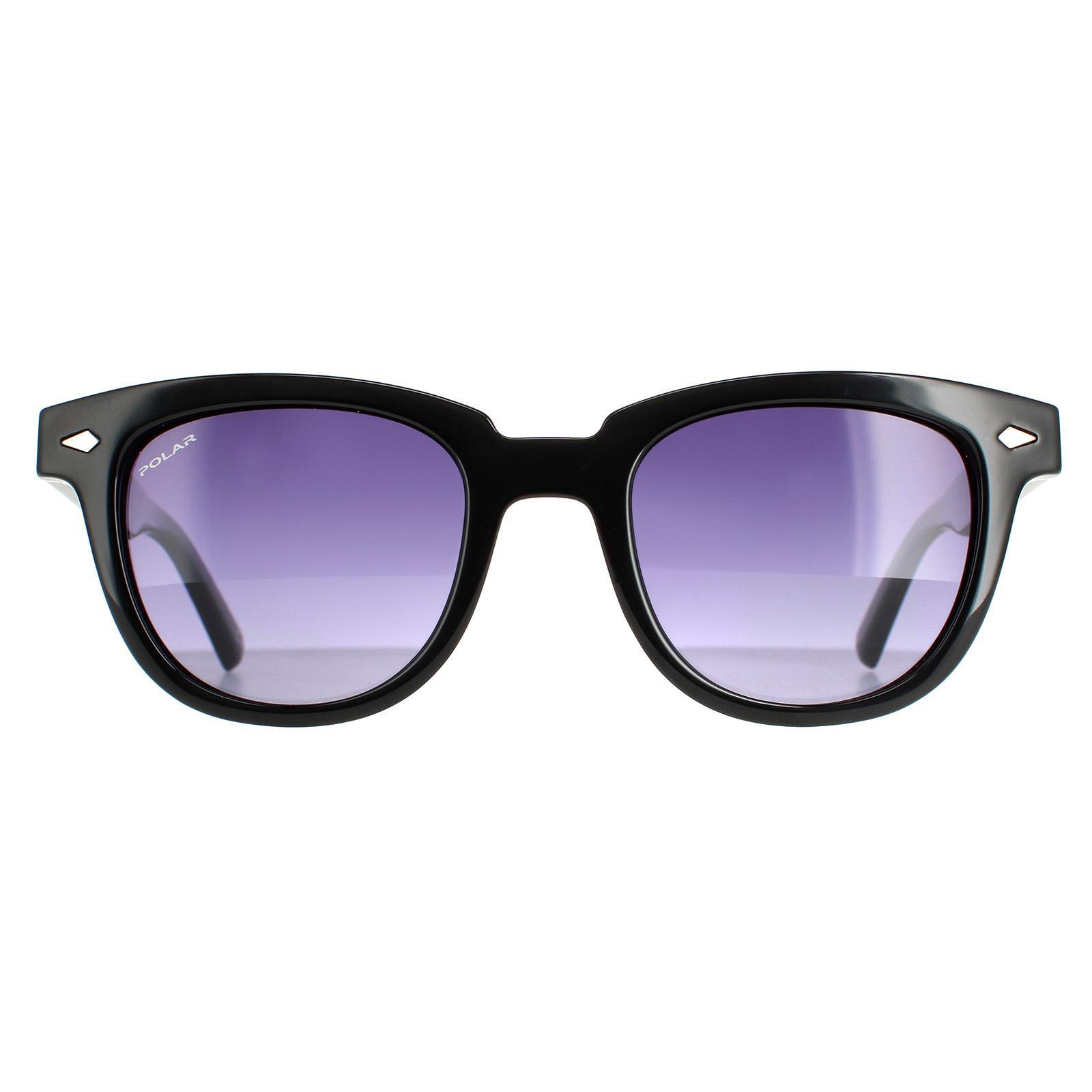 Polar Oval Mens Black Grey Purple Gradient Sunglasses
