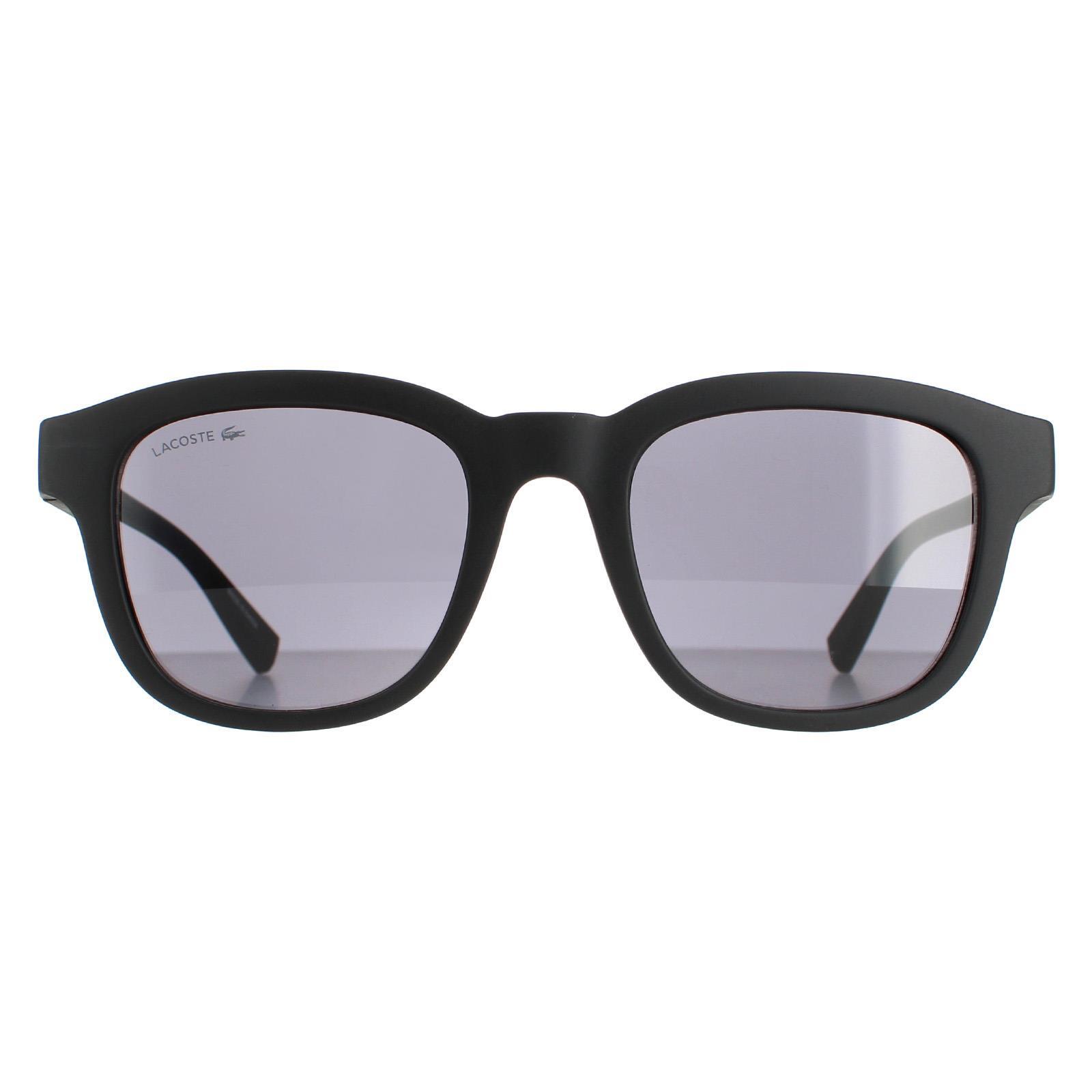 Lacoste Rectangle Mens Matte Black Grey Sunglasses