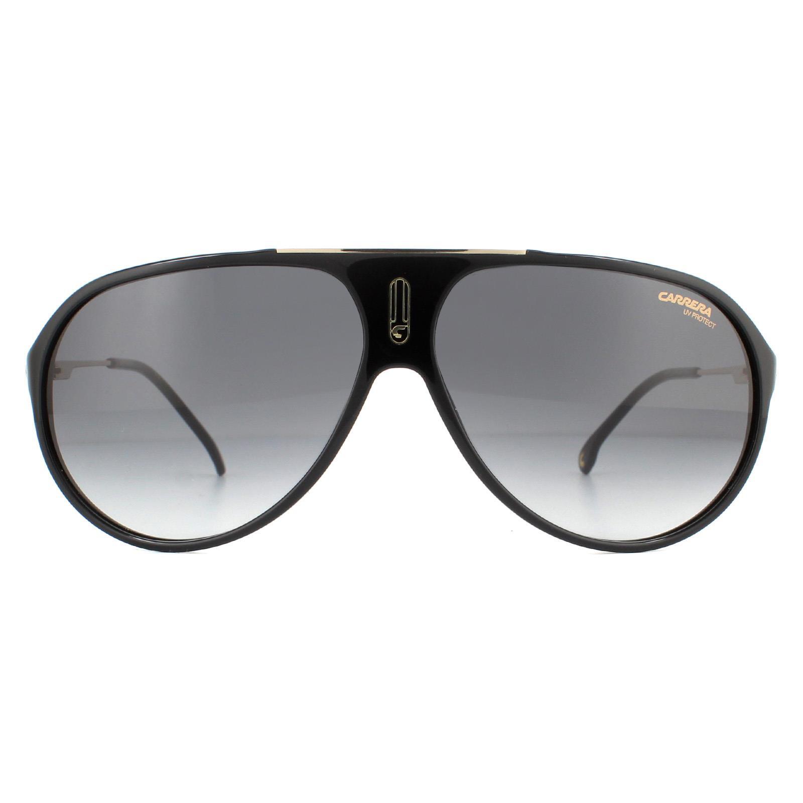Carrera Aviator Mens Black Dark Grey Gradient Sunglasses