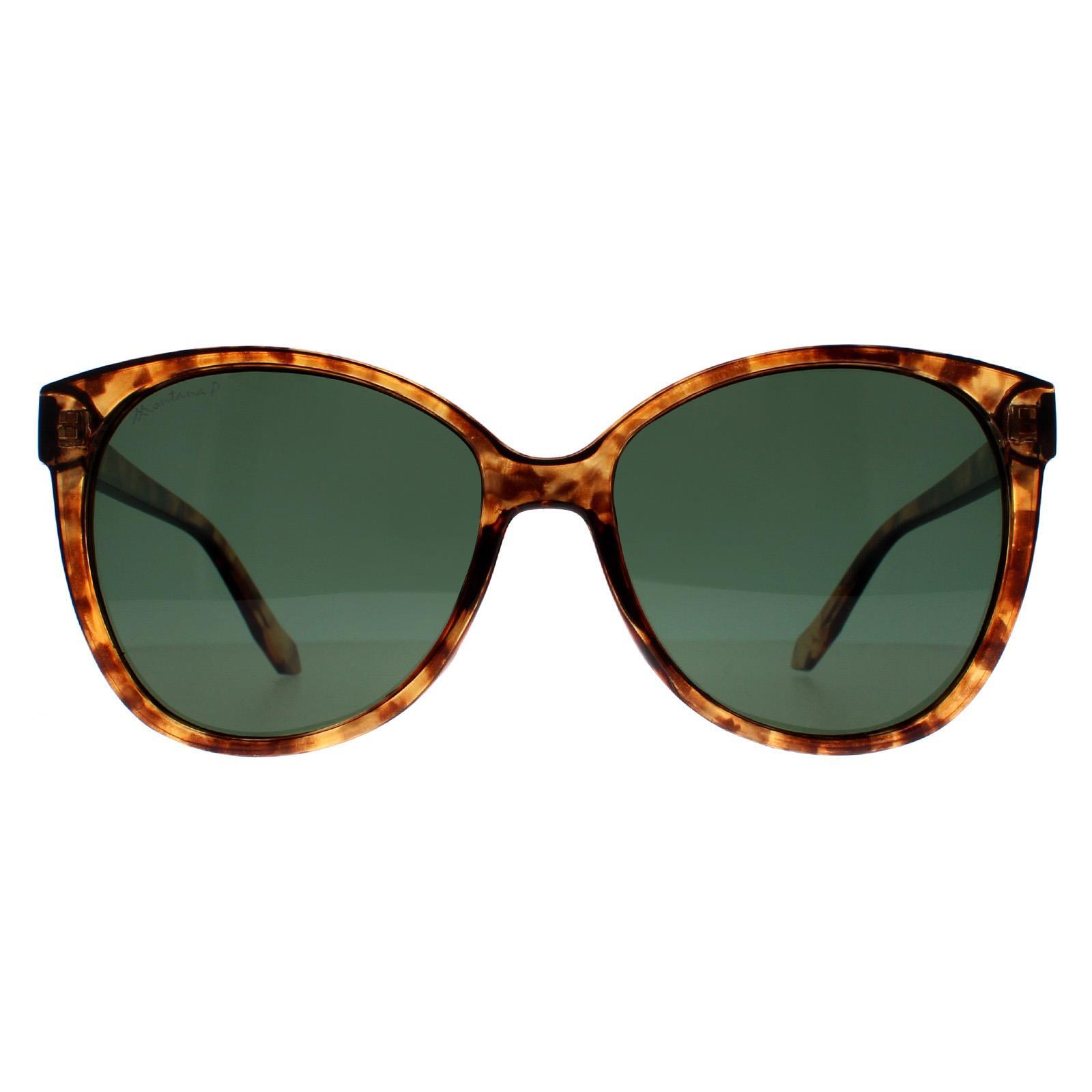 Montana Cat Eye Womens Shiny Havana Soft Demi G15 Green Polarized MP74