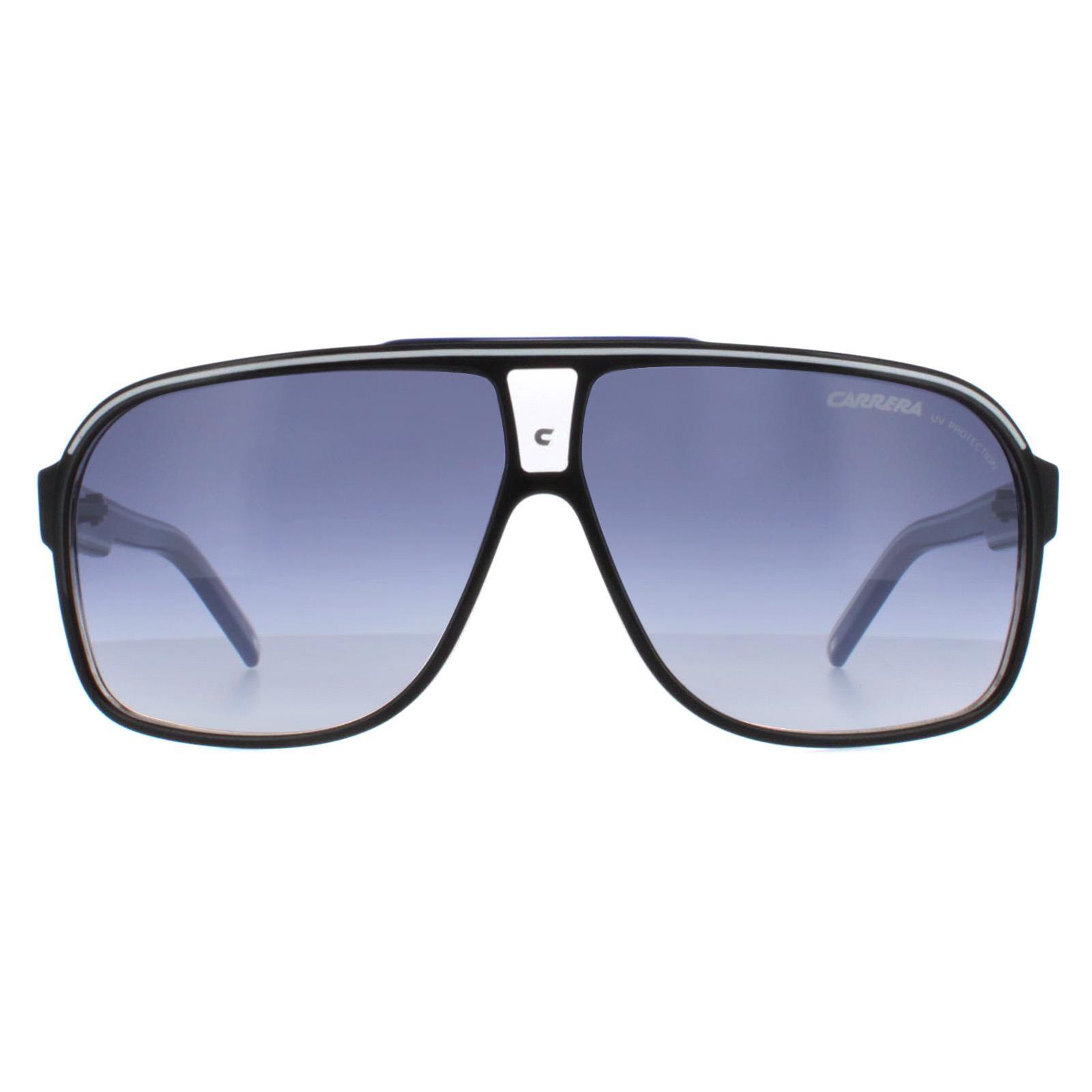 Carrera Aviator Mens Black Dark Blue Gradient Sunglasses