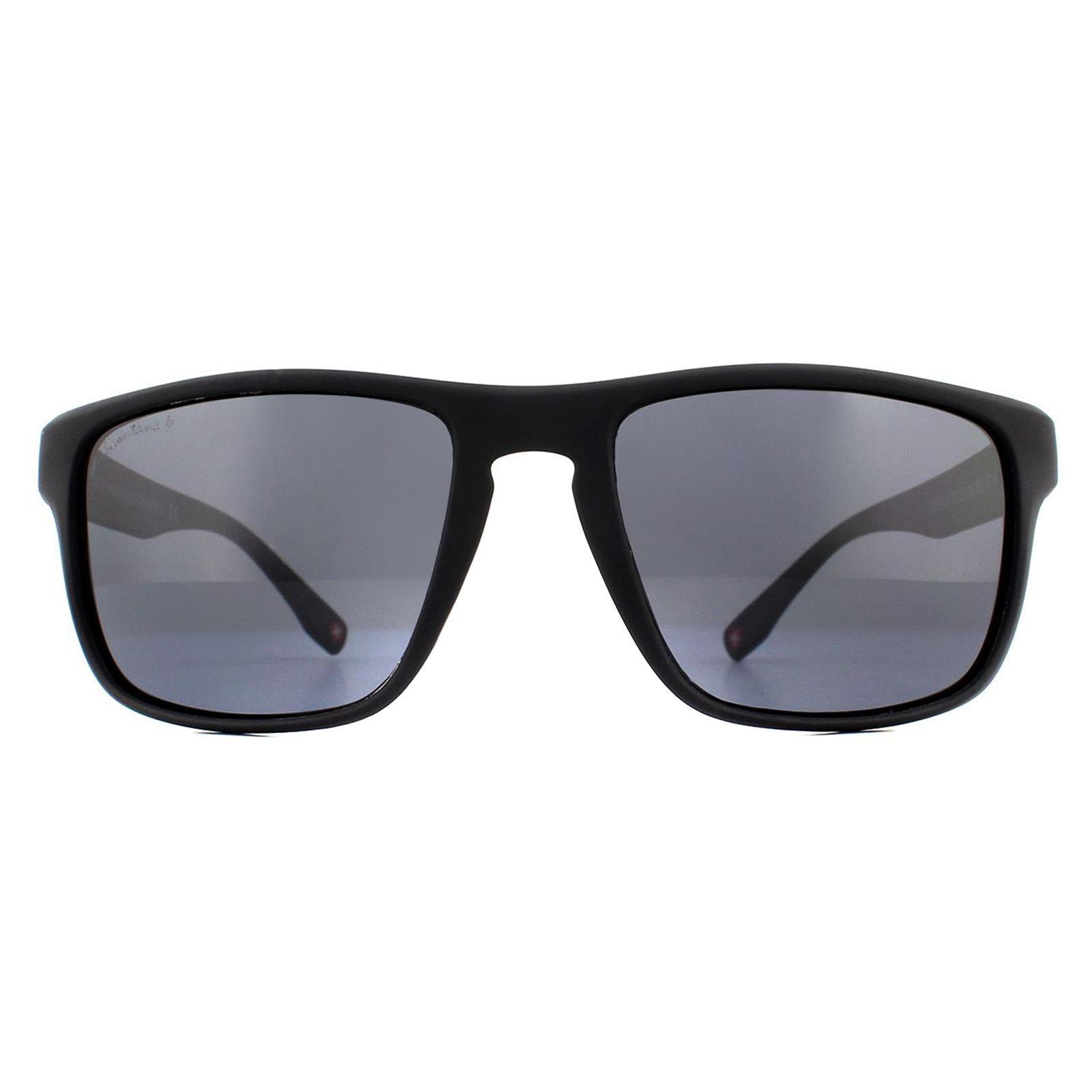 Montana Wrap Mens Black Rubber Smoke Polarized Sunglasses