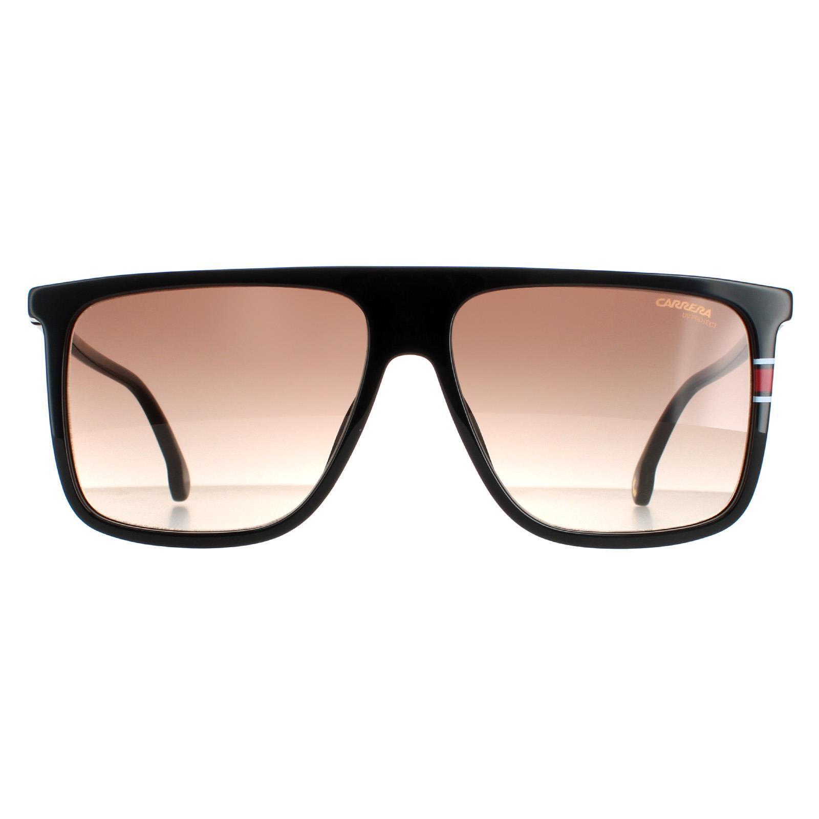 Carrera Square Mens Black Dark Brown Sunglasses