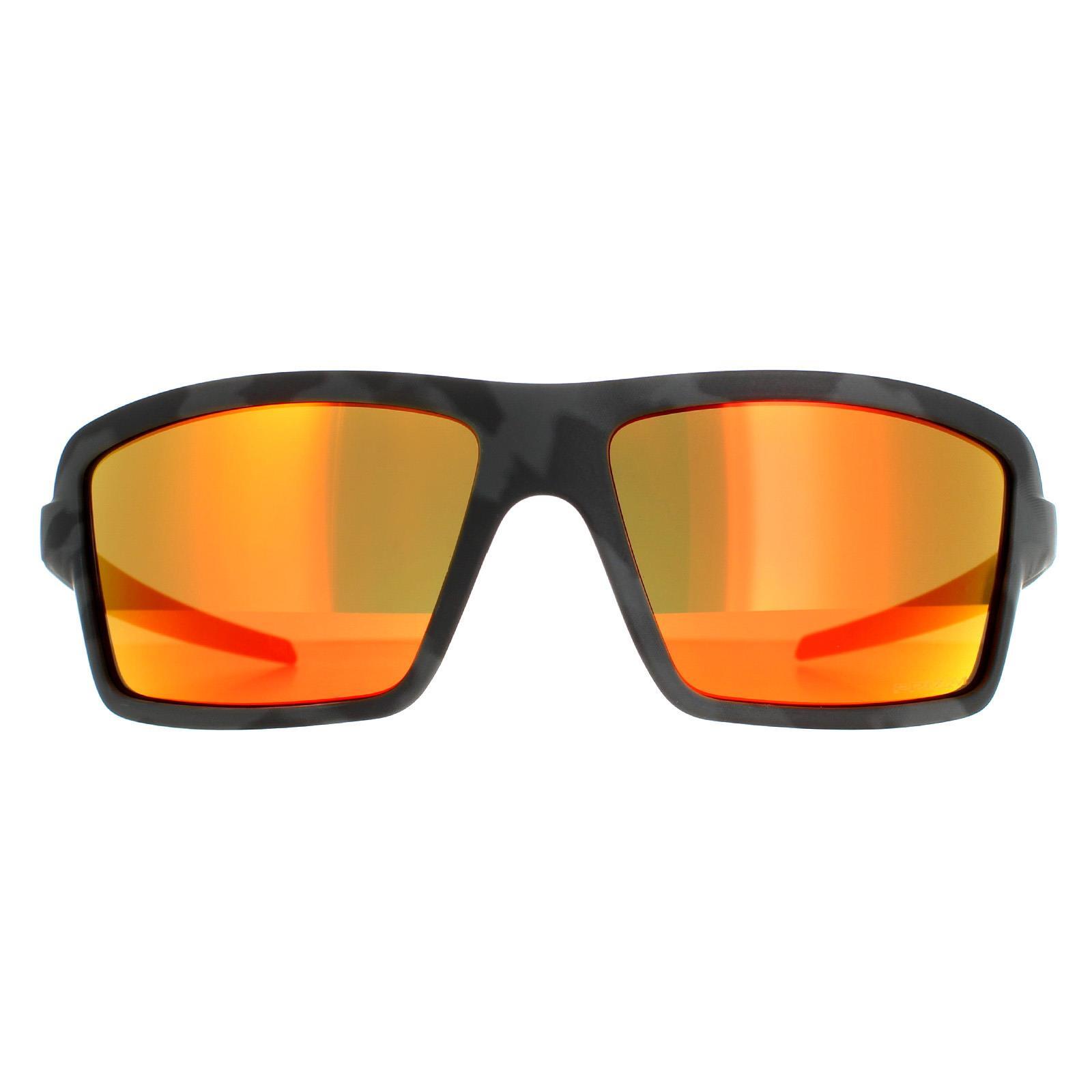Oakley Wrap Mens Black Camo Prizm Ruby Sunglasses