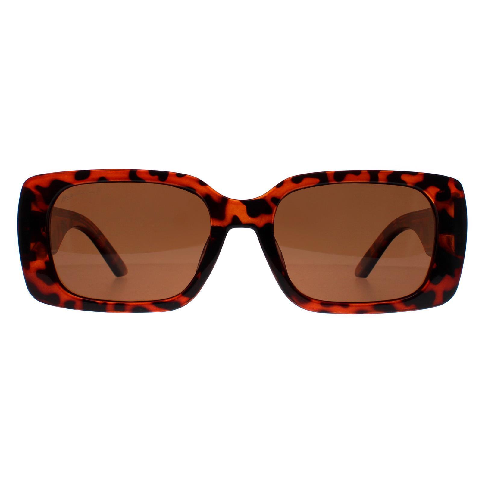 Montana Rectangle Womens Shiny Turtle Brown Polarized MP76