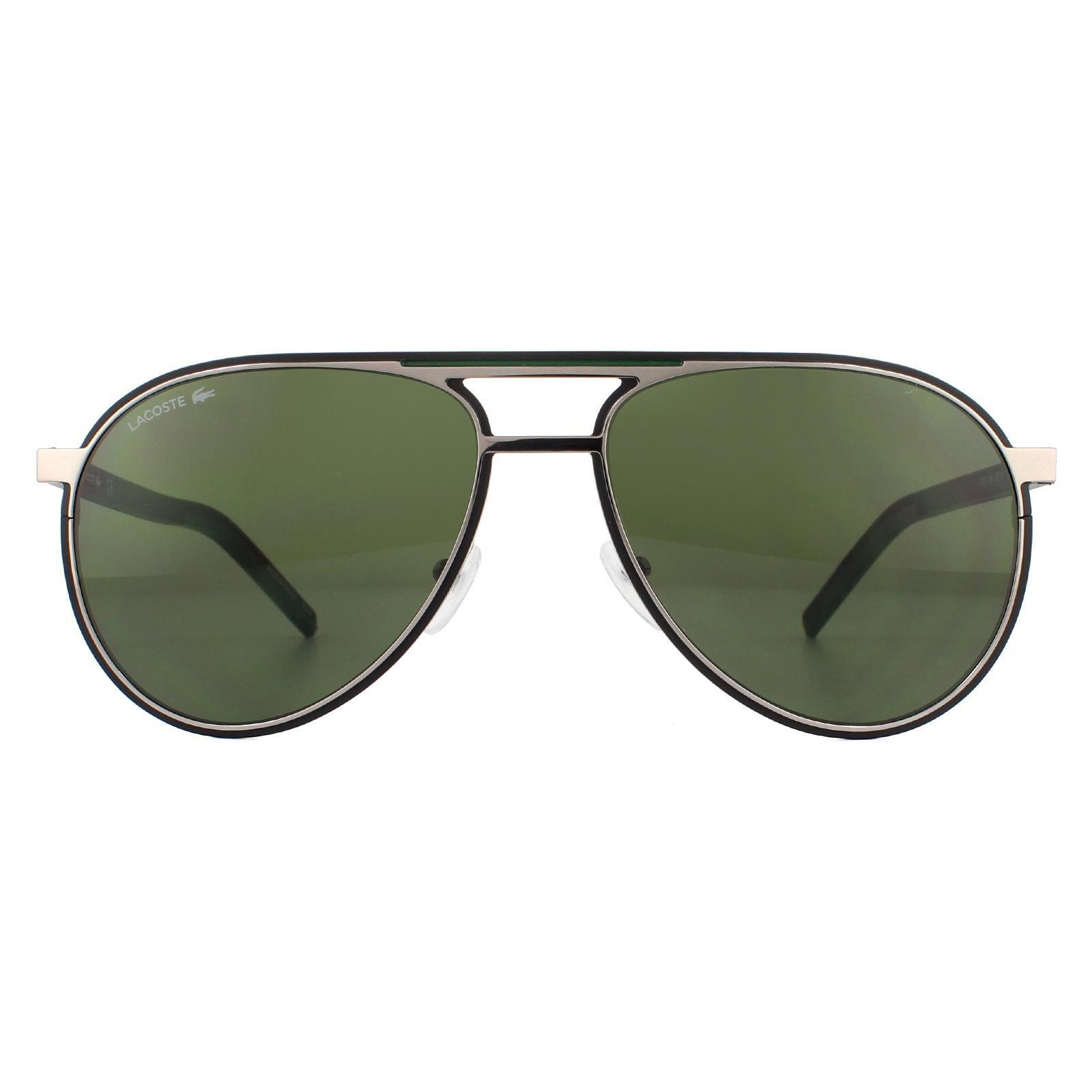 Lacoste Aviator Mens Shiny Grey Grey Sunglasses