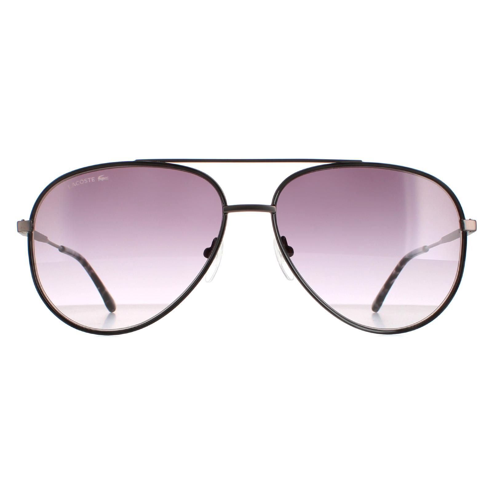 Lacoste Aviator Mens Matte Dark Grey Grey Gradient Sunglasses
