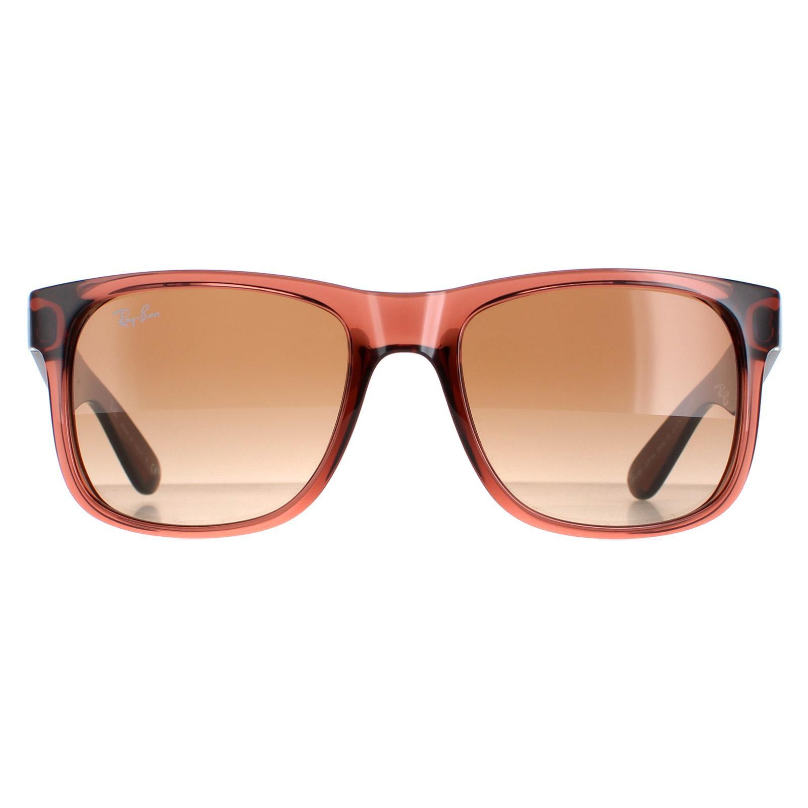 Ray-Ban Rectangle Unisex Transparent Light Brown Brown Gradient Sunglasses