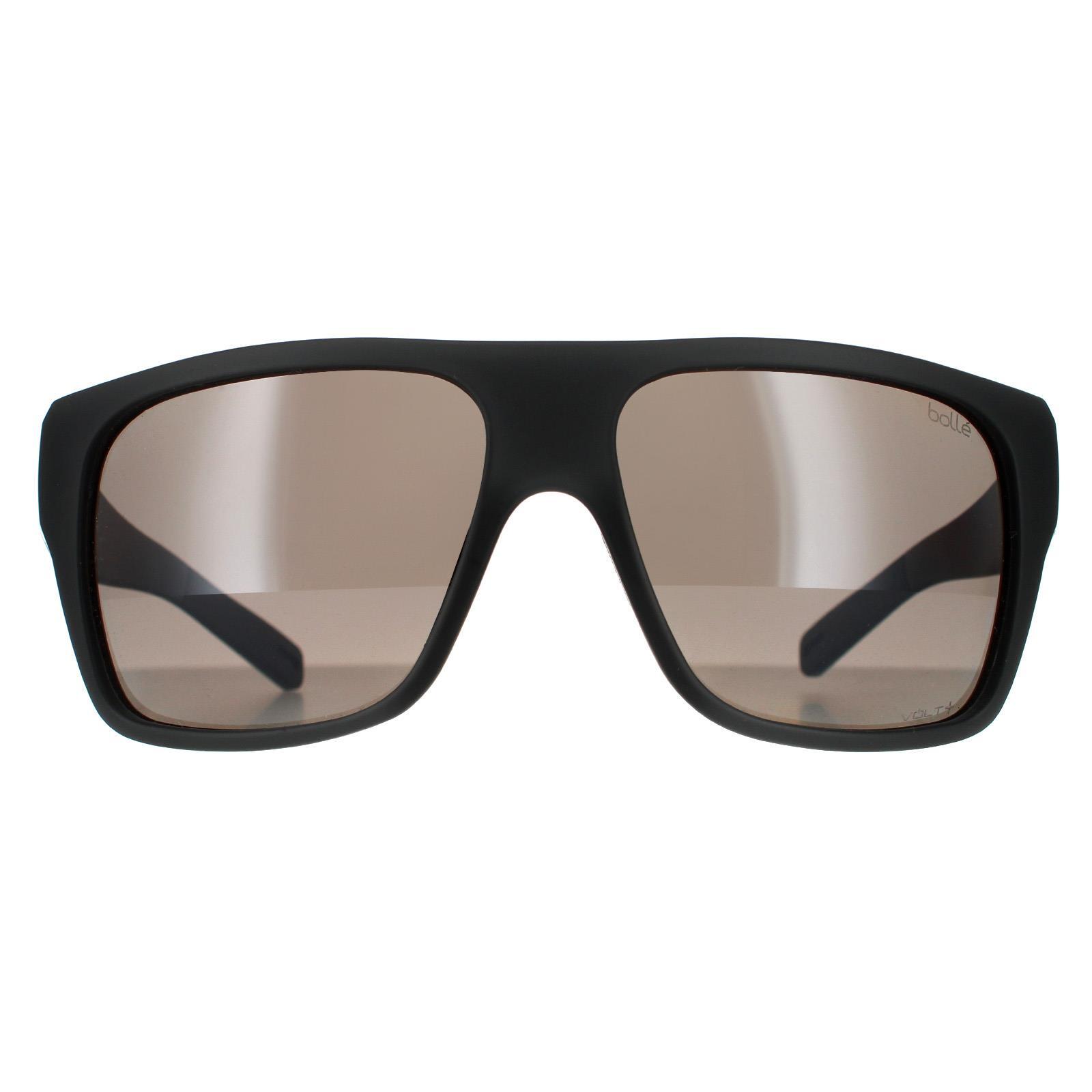 Bolle Square Mens Matte Crystal Black Volt+ Gun Polarized Sunglasses
