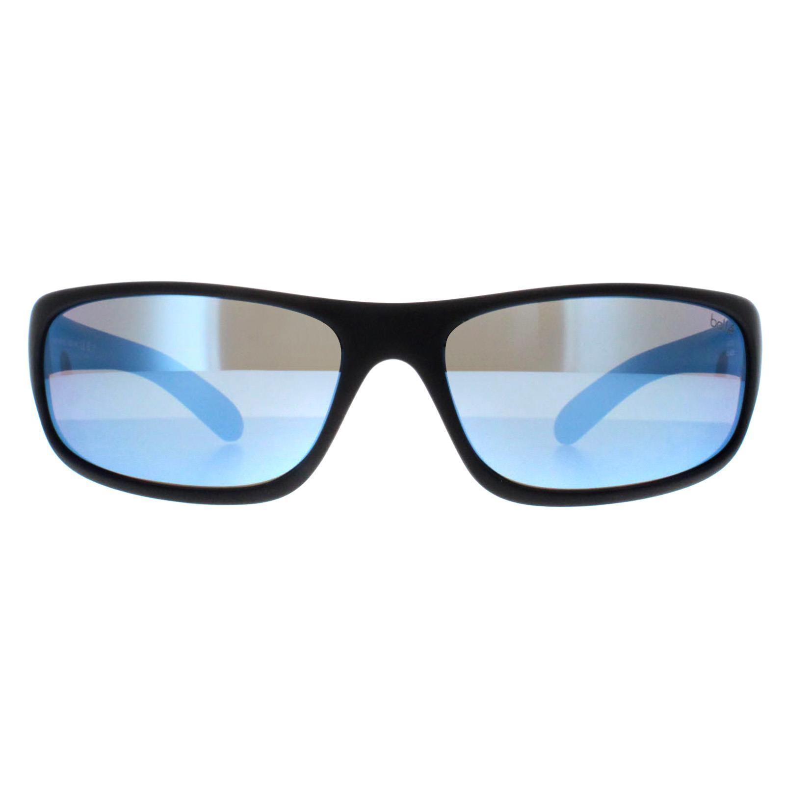 Bolle Wrap Unisex Matte Black Sky Blue Polarized Anaconda