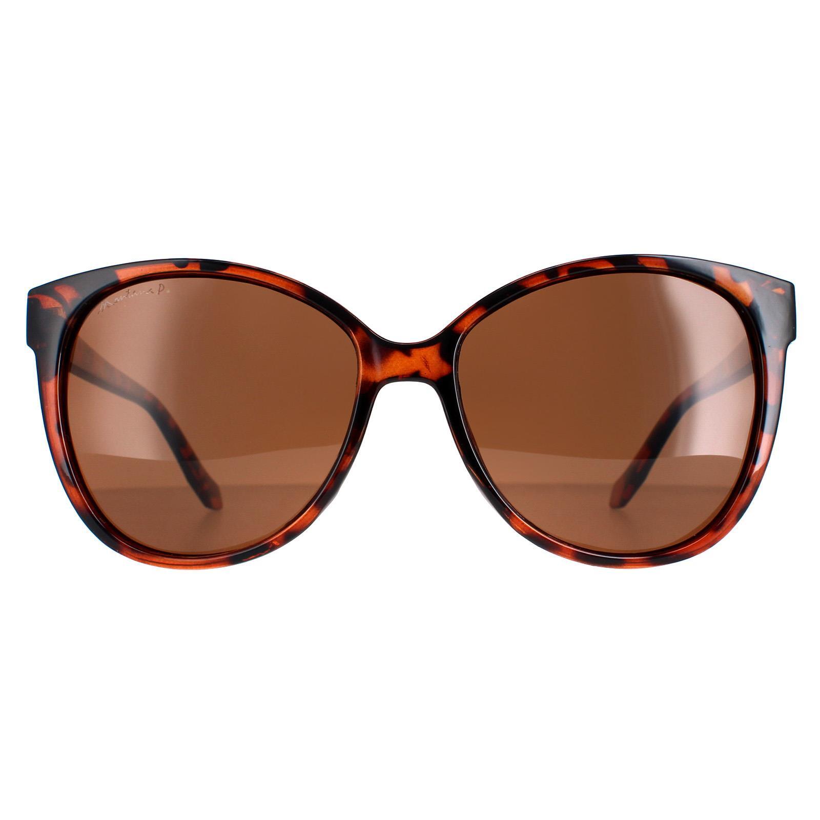 Montana Cat Eye Womens Shiny Tortoise Brown Polarized Sunglasses