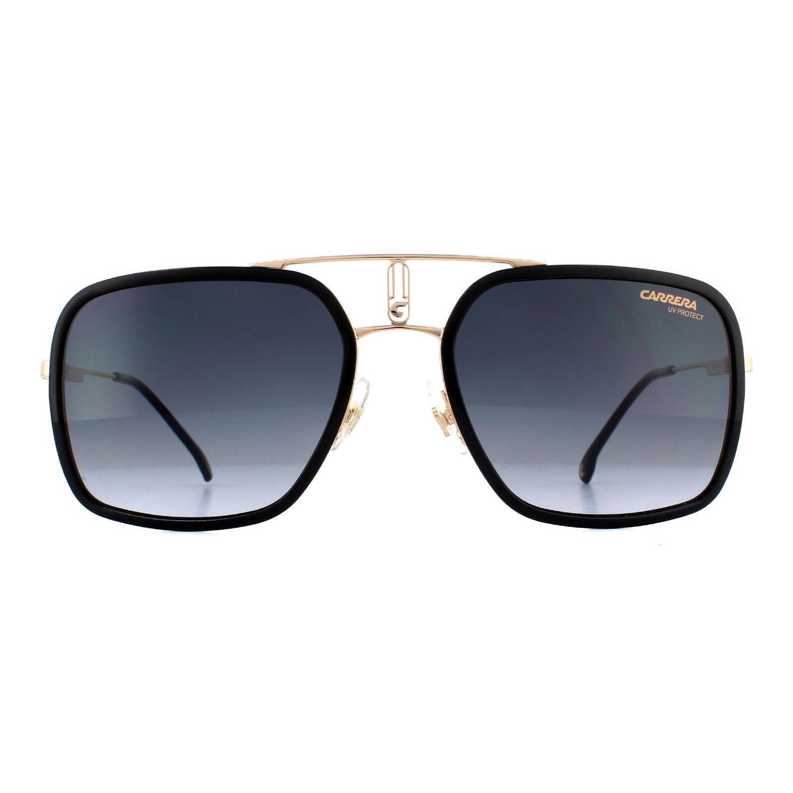 Carrera Aviator Mens Gold Black Dark Grey Gradient Sunglasses