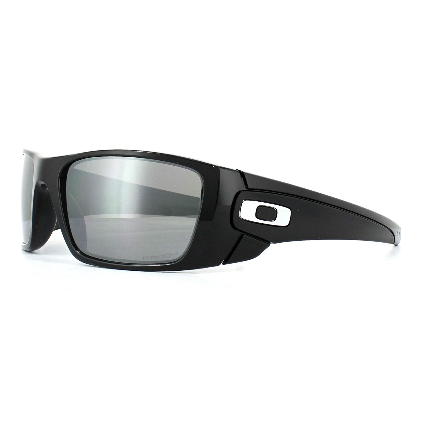 Oakley Wrap Mens Polished Black Prizm Black Sunglasses