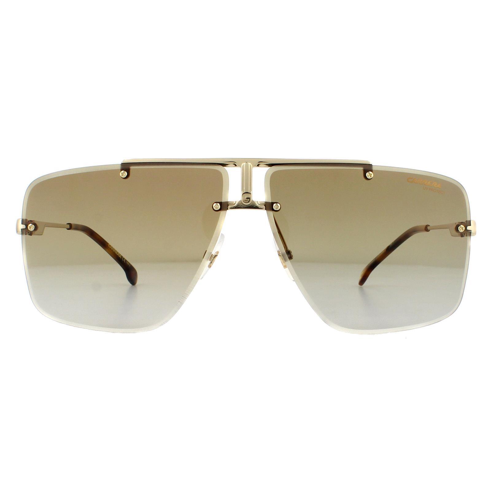 Carrera Aviator Mens Gold Green Gradient Sunglasses