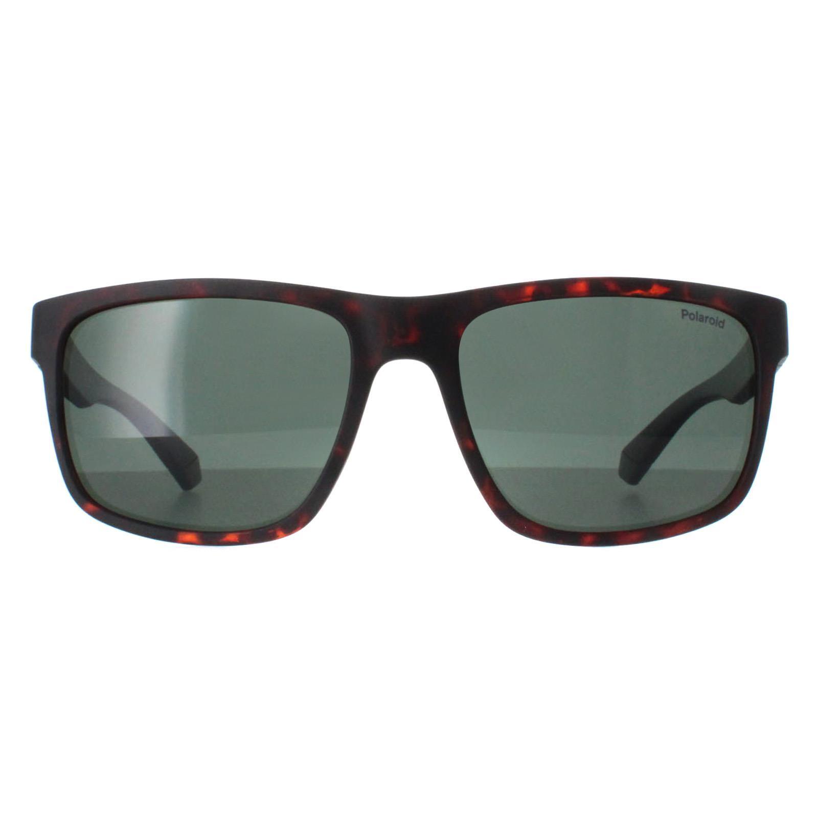 Polaroid Rectangle Mens Matte Brown Havana Green Polarized PLD 2157/S