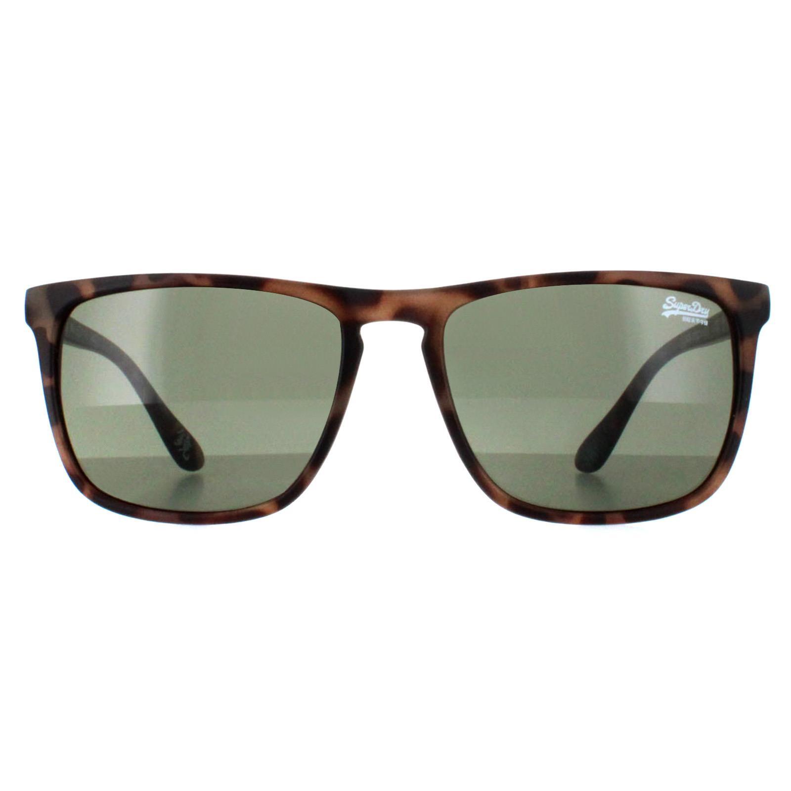 Superdry Rectangle Mens Satin Spotted Havana Green Shockwave
