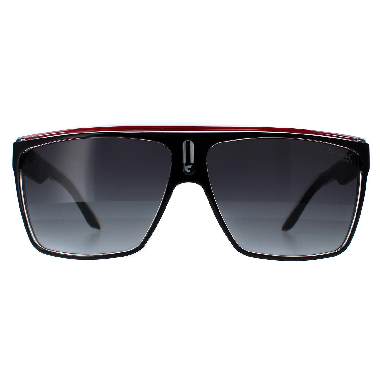 Carrera Shield Unisex Black Red Gold Dark Grey Gradient Sunglasses