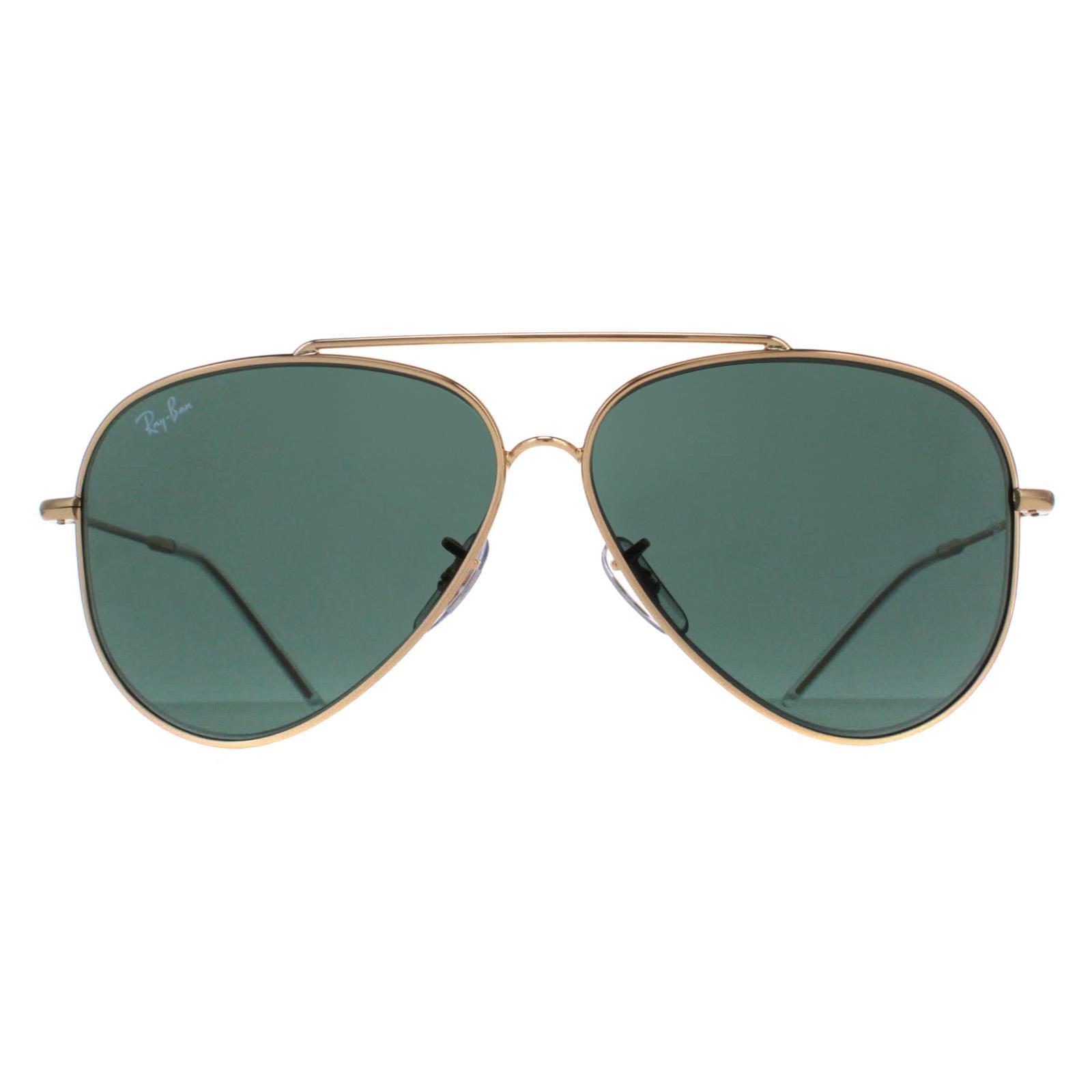Ray-Ban Aviator Unisex Gold Green RB0101S Aviator Reverse