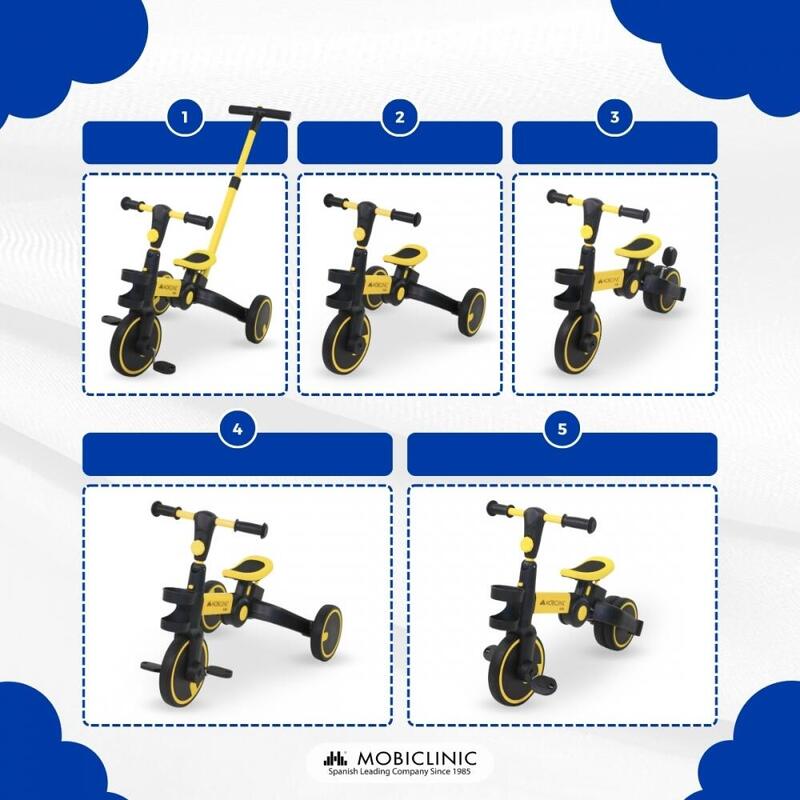 Tricycle 5 en 1 Evolutif Guidon Siège réglable Léger Vélo d'équilibre