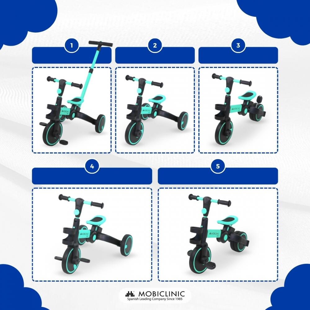 Triciclo 5 em 1 Guiador Evolutivo Assento ajustável Azul 3/7