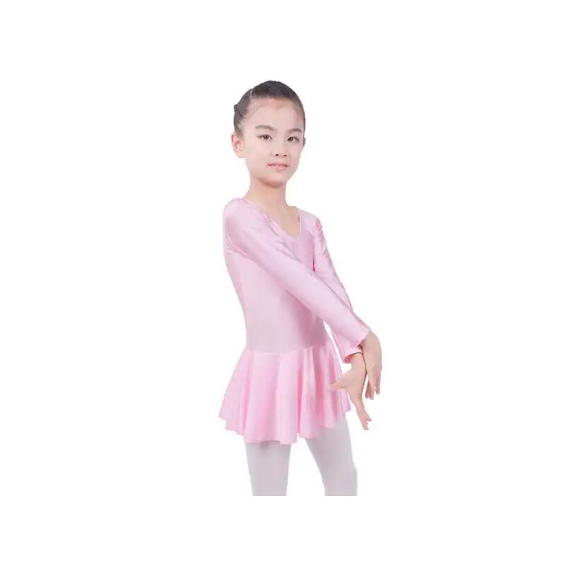 L'ESTEL SKATES - VESTIDO DE PATINAJE CON FALDA Y MANGA LARGA MODELO BÁSICO ROSA 1/4