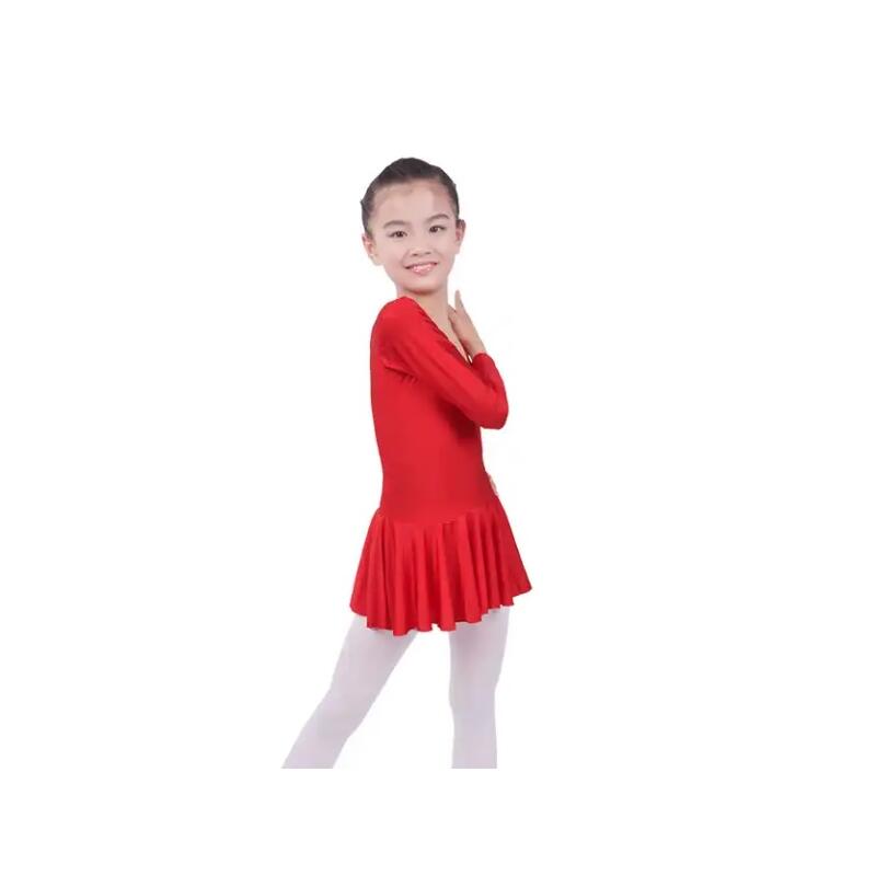 L'ESTEL SKATES - VESTIDO DE PATINAJE CON FALDA Y MANGA LARGA MODELO BÁSICO ROJO 1/4