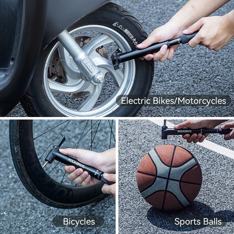 Pompă de picior biciclete design compact, umflare rapidă, Negru