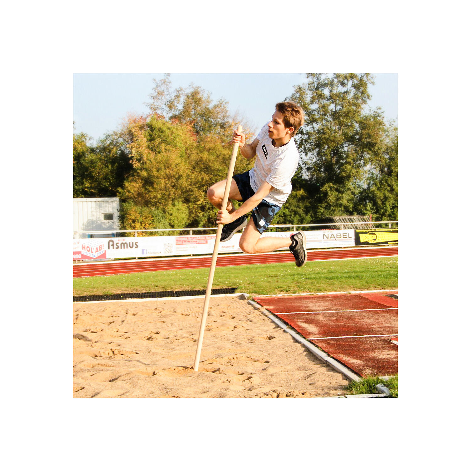 Stabhochsprungstab Holz 200 cm Leichtathletik Unisex 4/6