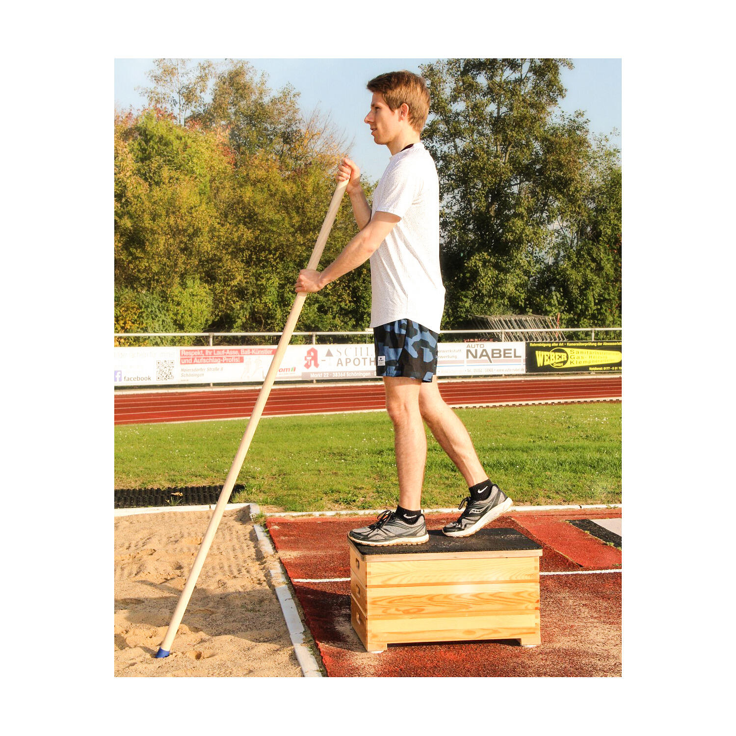 Stabhochsprungstab Holz 200 cm Leichtathletik Unisex 3/6