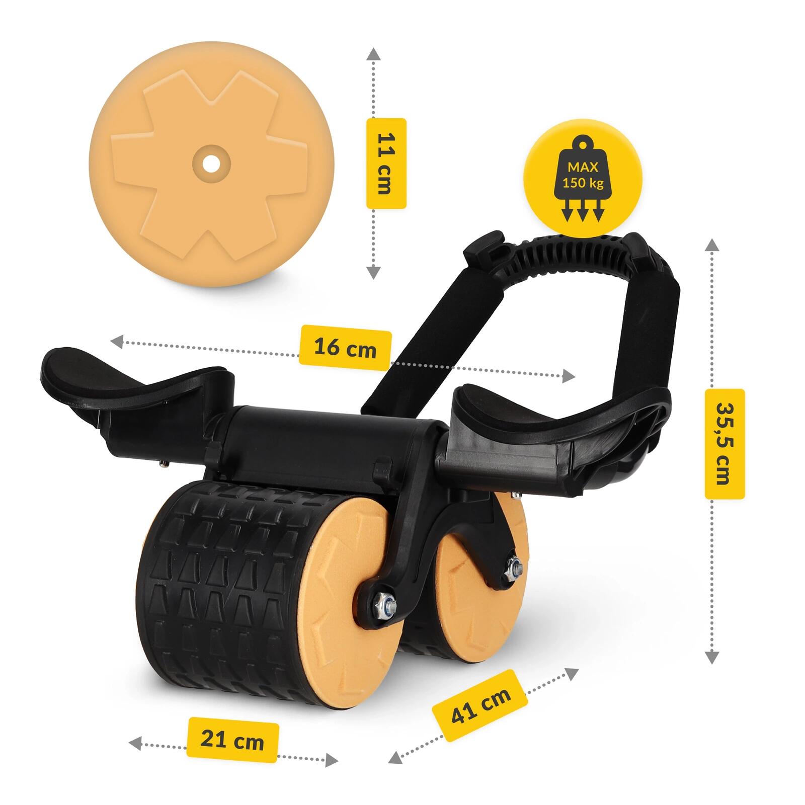Podwójne koło do ćwiczeń mięśni brzucha 4FIZJO AB Wheel Ultra 4/7