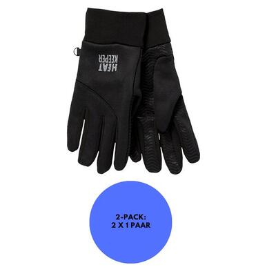 Heatkeeper - thermo handschoenen - unisex - zwart - 2-paar