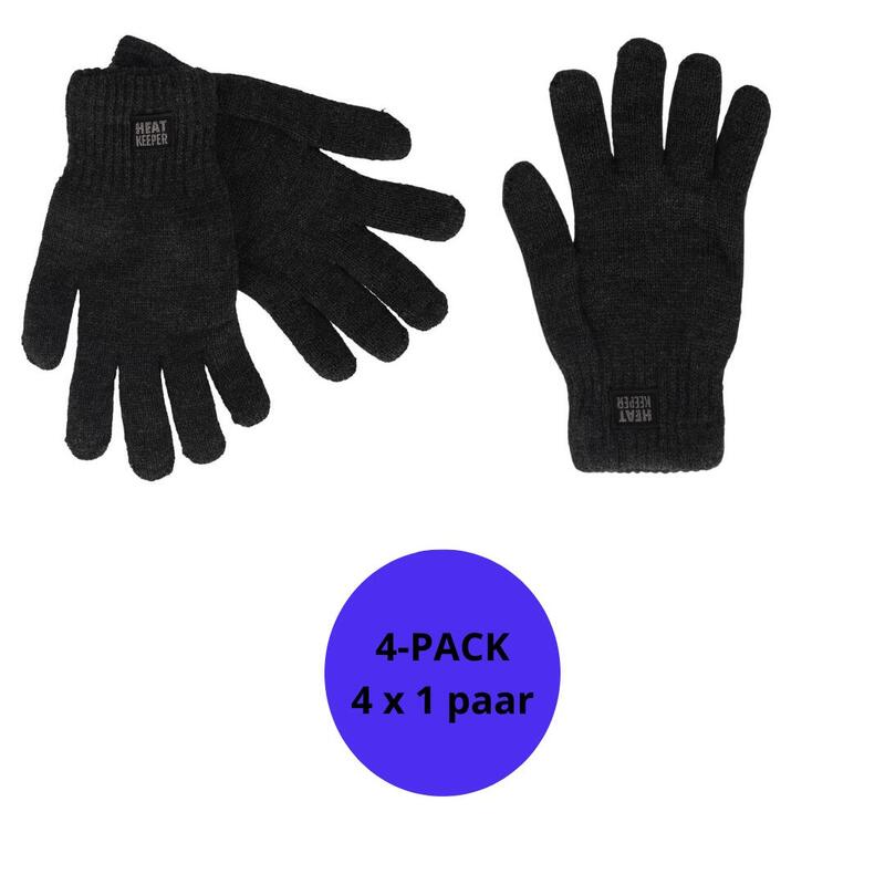 Heatkeeper - Gants thermiques tricotés - Homme - Anthracite - 4 paires