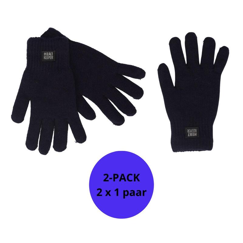 Heatkeeper - Gants thermiques tricotés - Homme - Noir - 2 paires