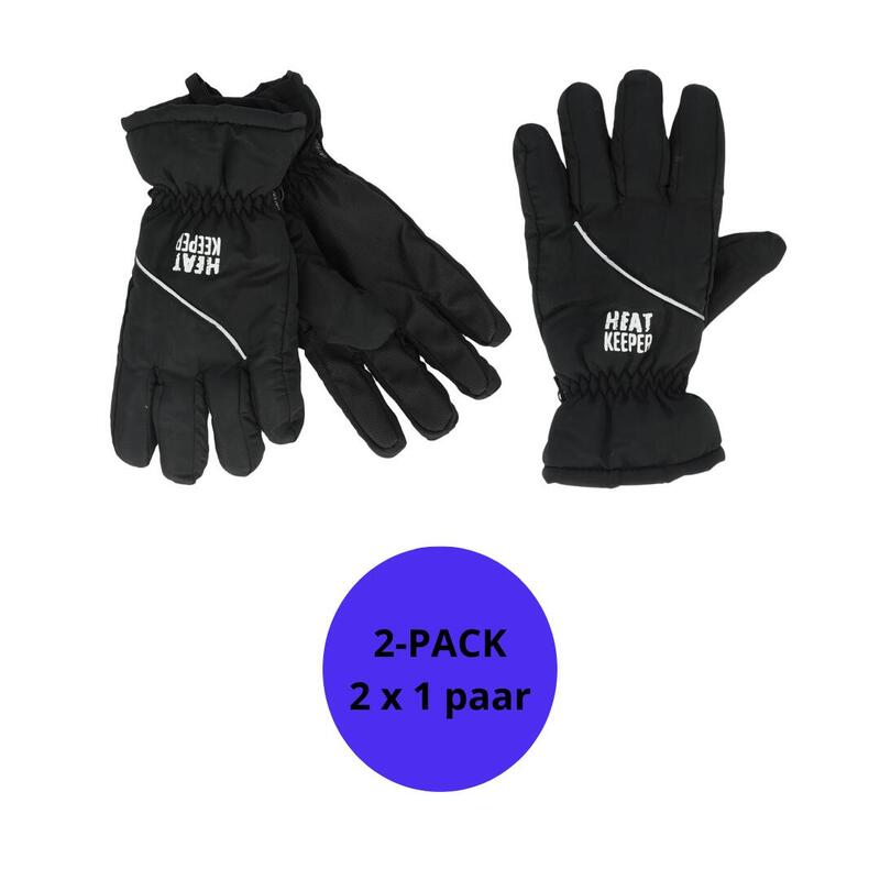 Heatkeeper - Ski handschoenen heren - Zwart - 2-Paar