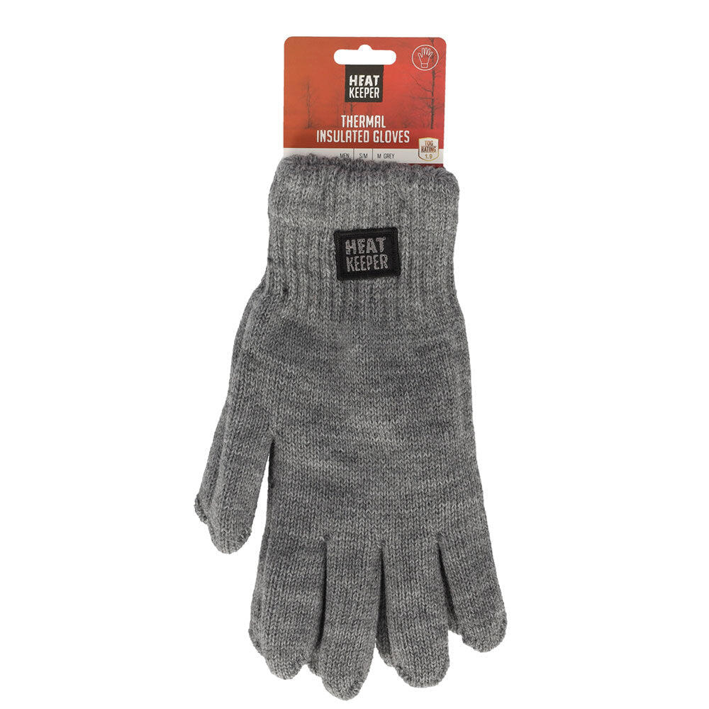 Heatkeeper - Gebreide thermo handschoenen - Heren - Midden Grijs - 4-Paar 4/7