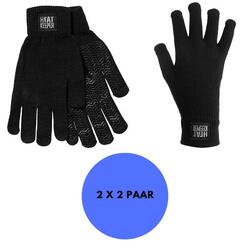 Heatkeeper - Gants tricotés hommes - Noir - 2 paires