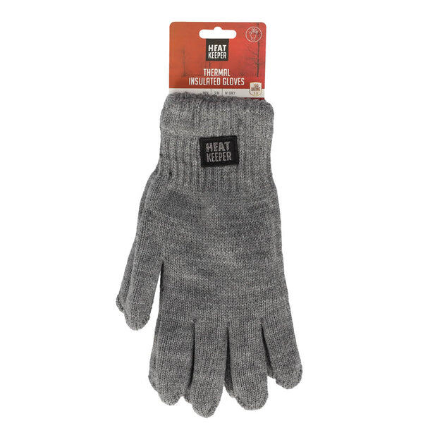 Heatkeeper - Gebreide thermo handschoenen - Heren - Midden Grijs - 2-Paar 6/7