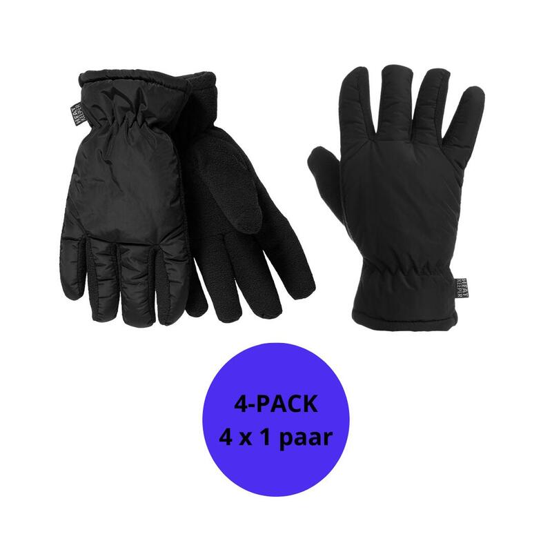 Heatkeeper - Mega thermo handschoenen dames - Zwart - 4-Paar