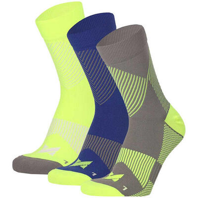 Xtreme - sport compressie quarter sokken - 3-pak - unisex - multi geel
