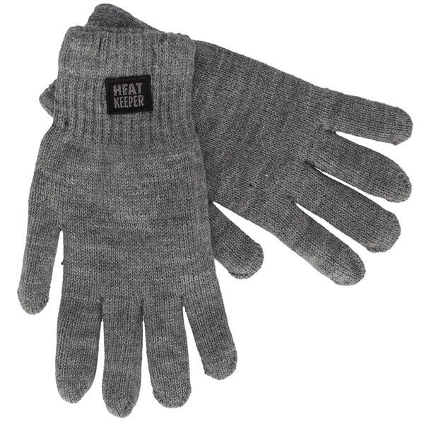 Heatkeeper - Gebreide thermo handschoenen - Heren - Midden Grijs - 2-Paar 2/7