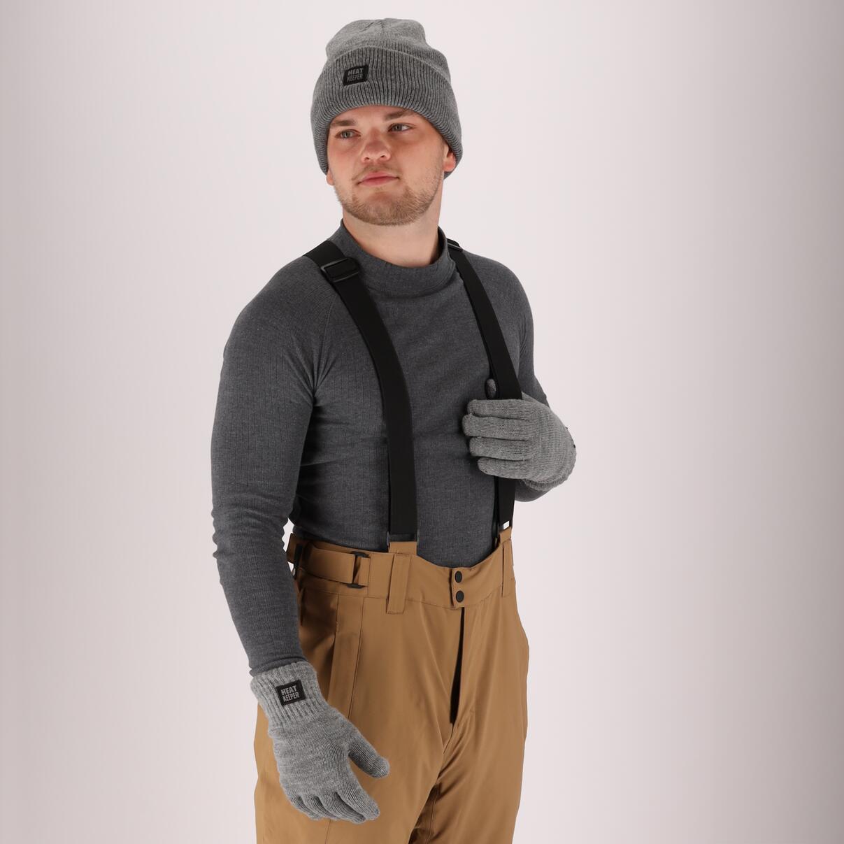 Heatkeeper - Gebreide thermo handschoenen - Heren - Midden Grijs - 4-Paar 2/7