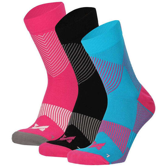 Xtreme - Chaussettes de compression sportives - Paquet de 3 - Unisexe - Multi