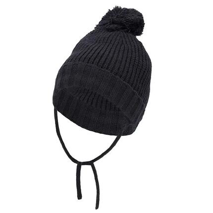 Kit bonnet d'hiver côtelé pour garçon avec pompon 4 à 8 ans