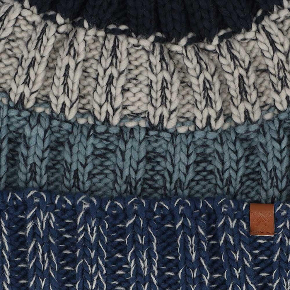 Set da sci da uomo con cappello e sciarpa fantasia a righe multicolore blu navy 5/5